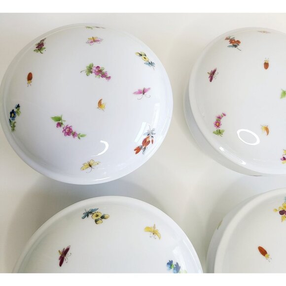 Limoges Chamart Porcelain Bowls With Lids Floral & Insect Trinkets set of 4 - Picture 2 of 16